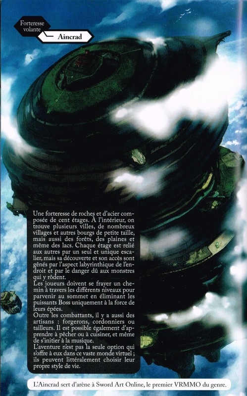 Un artwork de la forteresse volante Aincrad