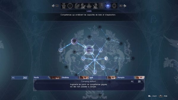 Final Fantsy XV - compétences