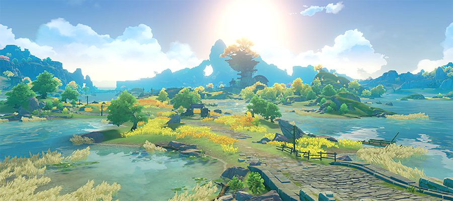 Un paysage à Liyue - Genshin Impact - (c) miHoYo