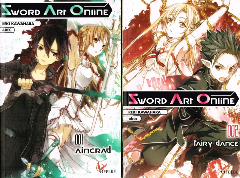 Les couvertures du light novel de SAO