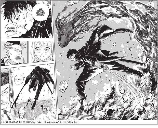 kagurabachi planche noir-blanc