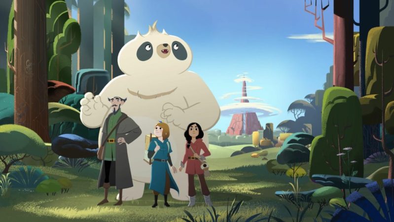 Le groupe en direction de la rivière - Rivière à l'envers